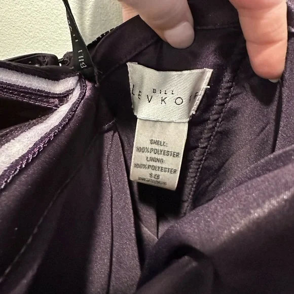 Bill Levkoff Charlotte Euro Satin Sweetheart Trumpet Mermaid Dress Euro Plum - Picture 6 of 8